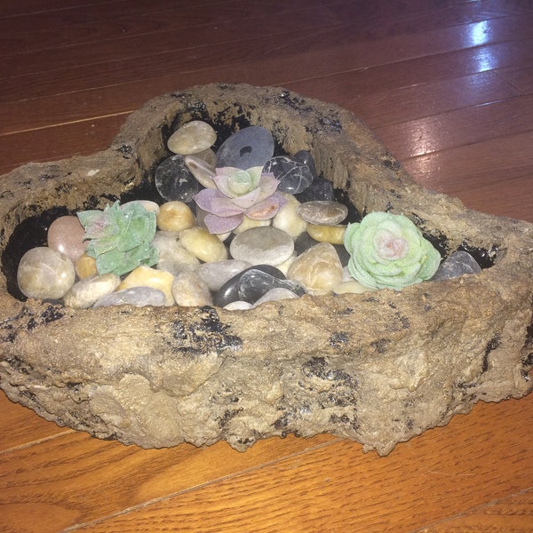 Large Faux Rock Planter Etsy