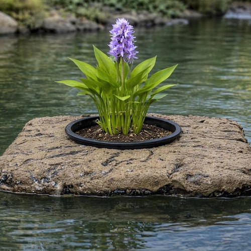 Floating Pond Planter for Aquatic Plants, Faux Bark Frog Dock, Floating  Water Garden Planter - Etsy