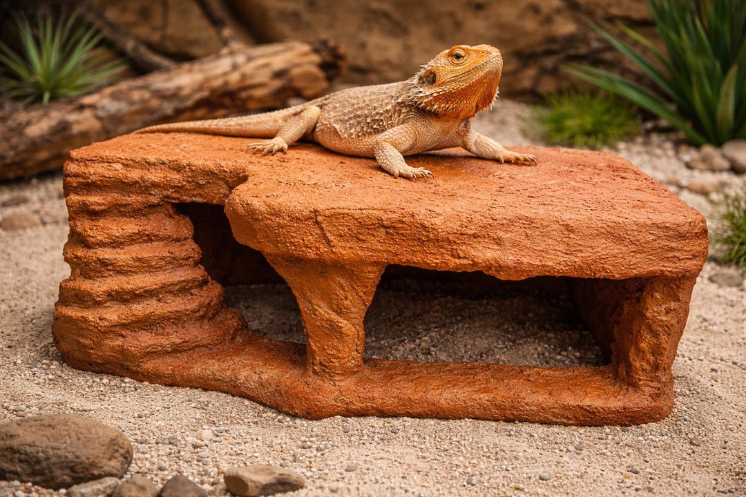 Custom Large Bearded Dragon Basking Platform & Hide – Faux Stone Reptile  Cave Decor - Etsy