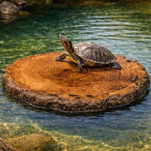 Extra Large Turtle Basking Platform, Stone-Coated Floating Pond Raft