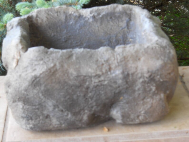Lightweight Rock Planter Outdoor Stone Planter Patio Etsy