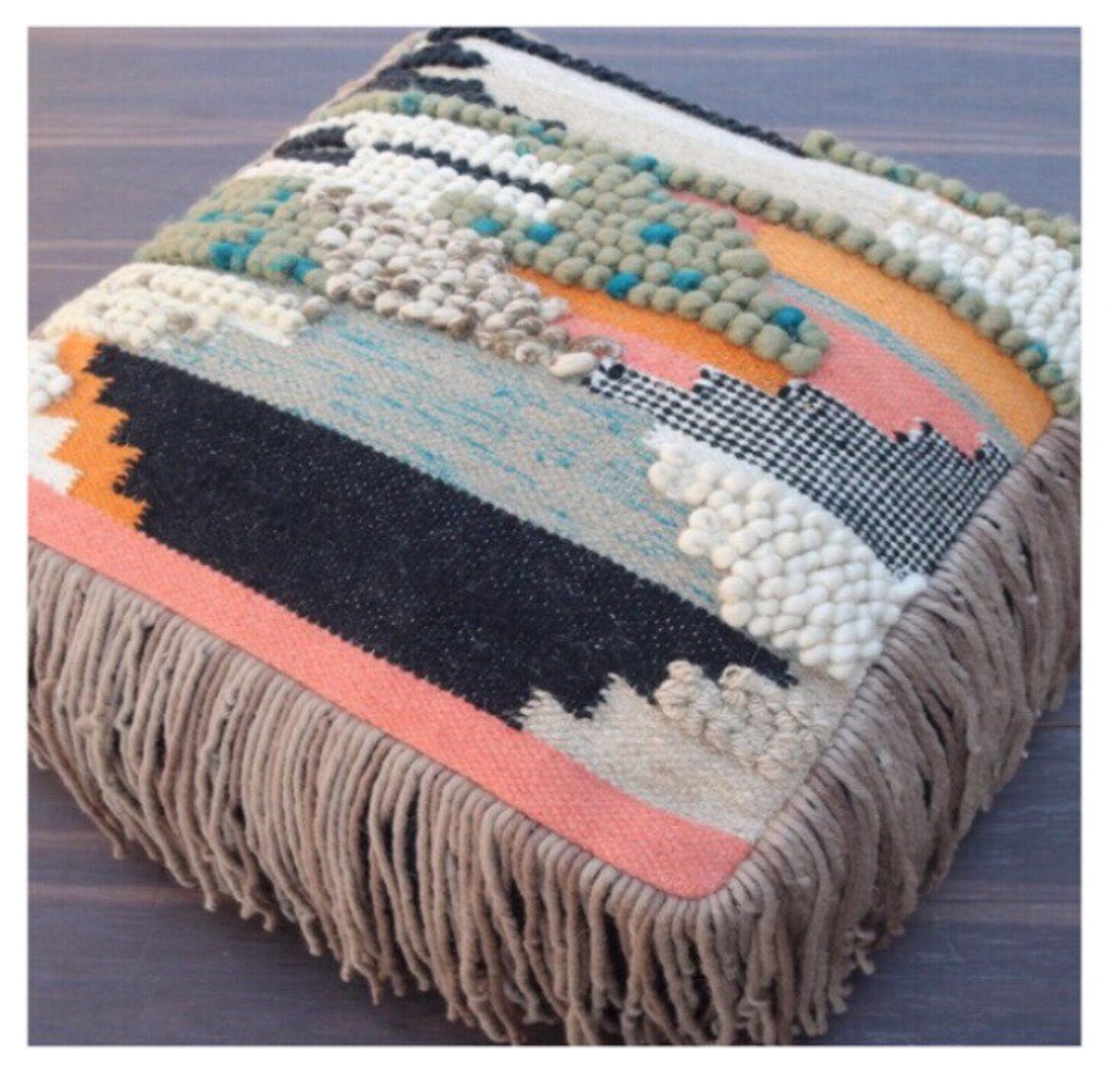 PRE ORDER Luxury Large Floor Cushion Boho Fringed Floor Etsy