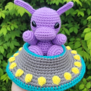 Purple Alien in Spaceship