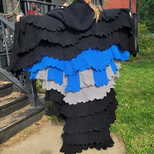 Full Length Crochet Hooded Bird Shawl
