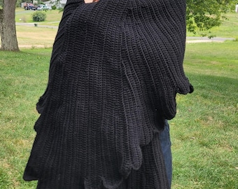 Single Panel Feather Wing Shawl