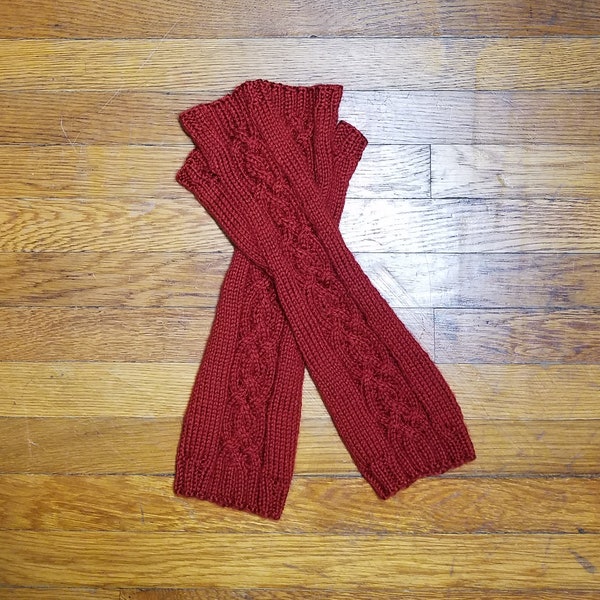 Mitaines/manchettes en tricot longueur coude