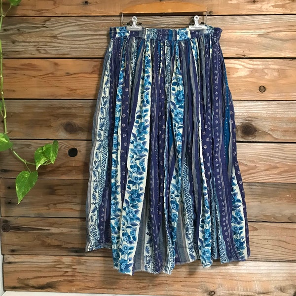 Vintage BILA 100% Cotton Flowy Gypsy Skirt Size Medium M