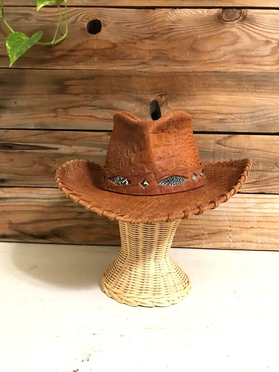 Vintage Henschel Hat Co. Leather & Rattlesnake Ski