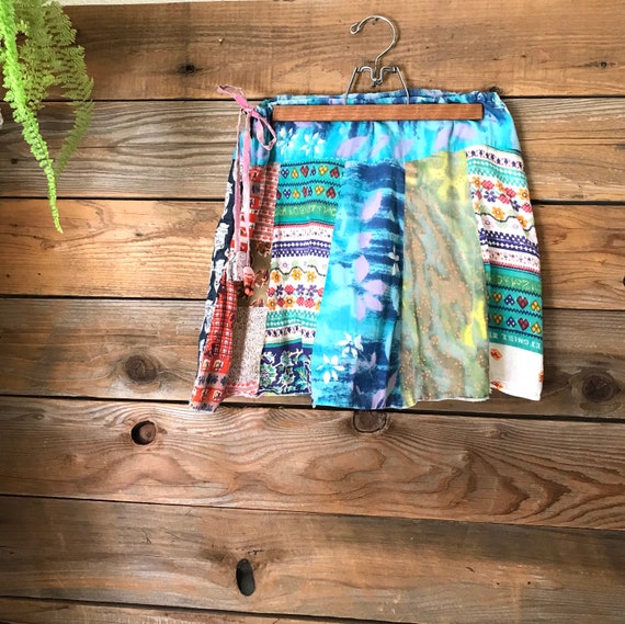 Vintage Patchwork Reversible Skirt- Handmade, 100… - image 2