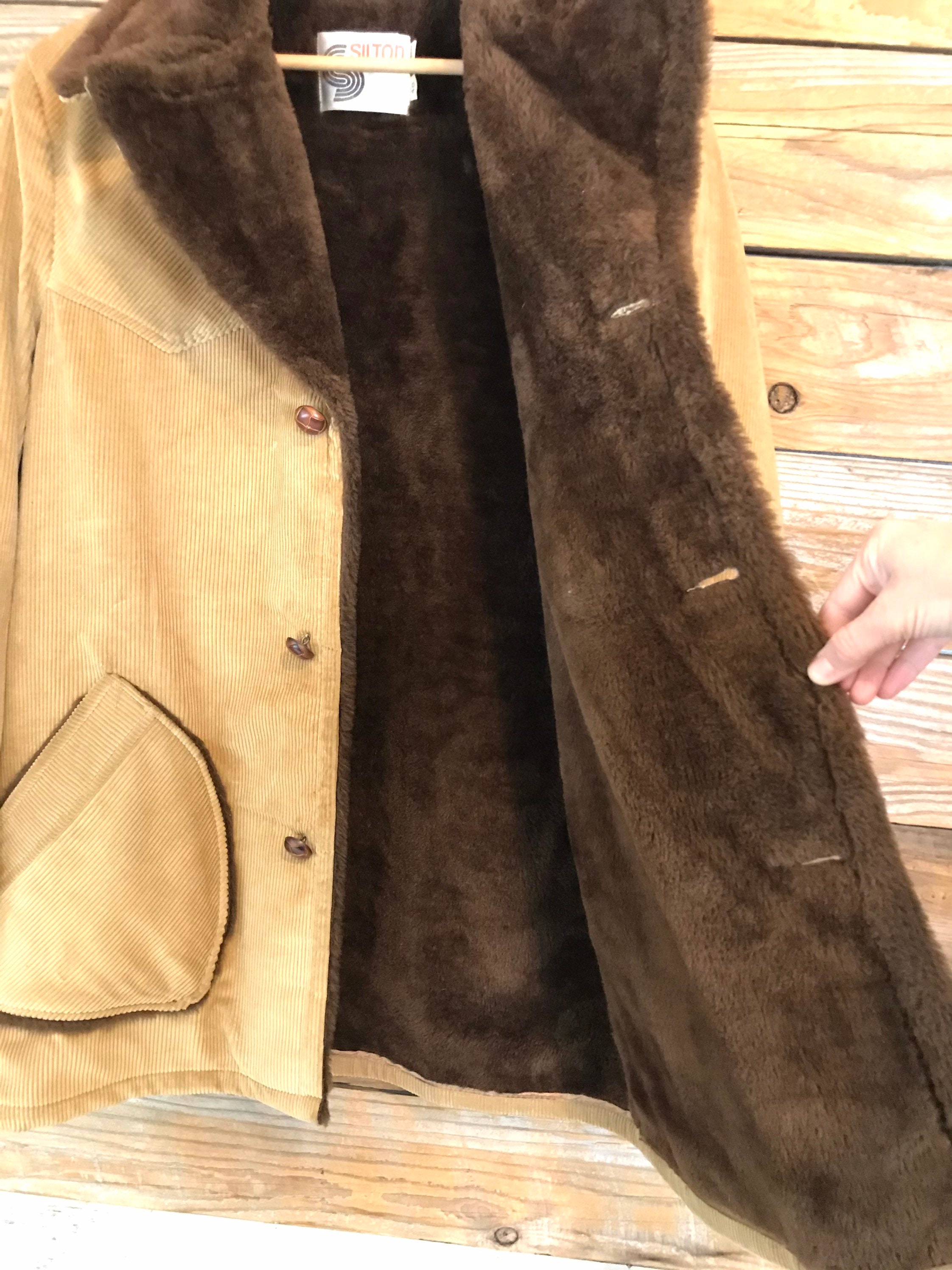 Corduroy & Faux Fur Jacket by Stilton California, Size 40 Etsy