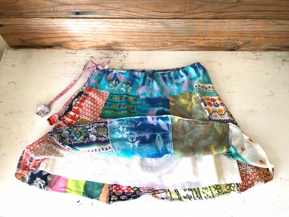 Vintage Patchwork Reversible Skirt- Handmade, 100… - image 5