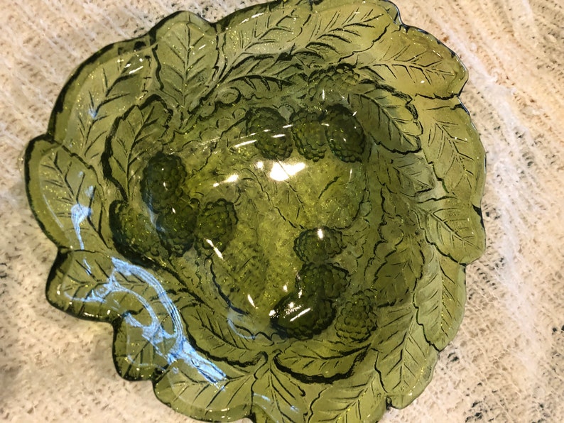 Depression Glass Vintage Candy Dish Green