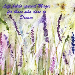 Fine Art fridge magnets, choose from 2 designs, 3 x 3, photographic prints of watercolor fine art, Wildflowers or Lavender with quote image 5