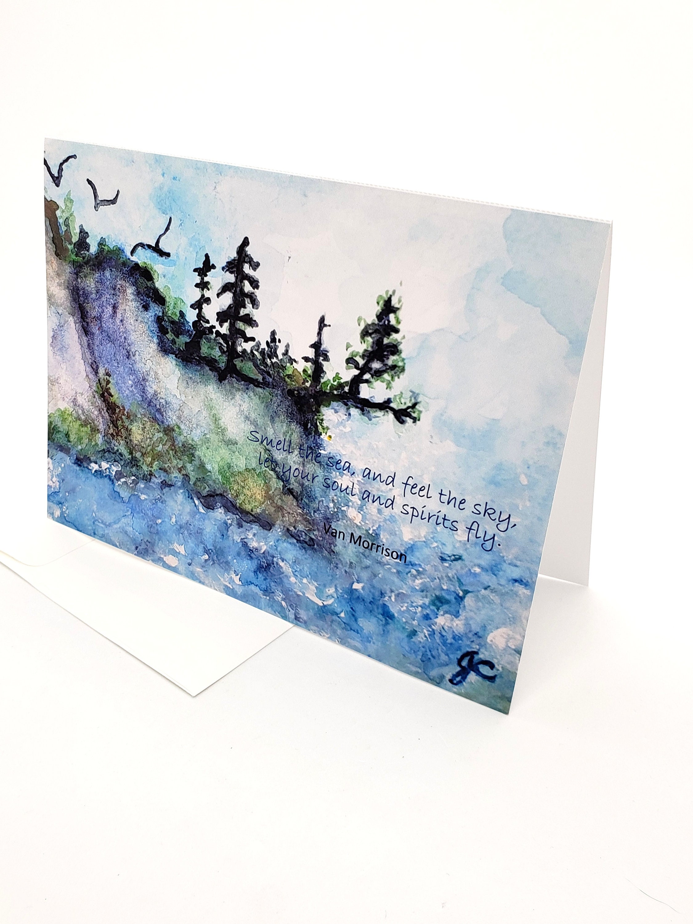 Seaside greeting card from original watercolour Art | Etsy