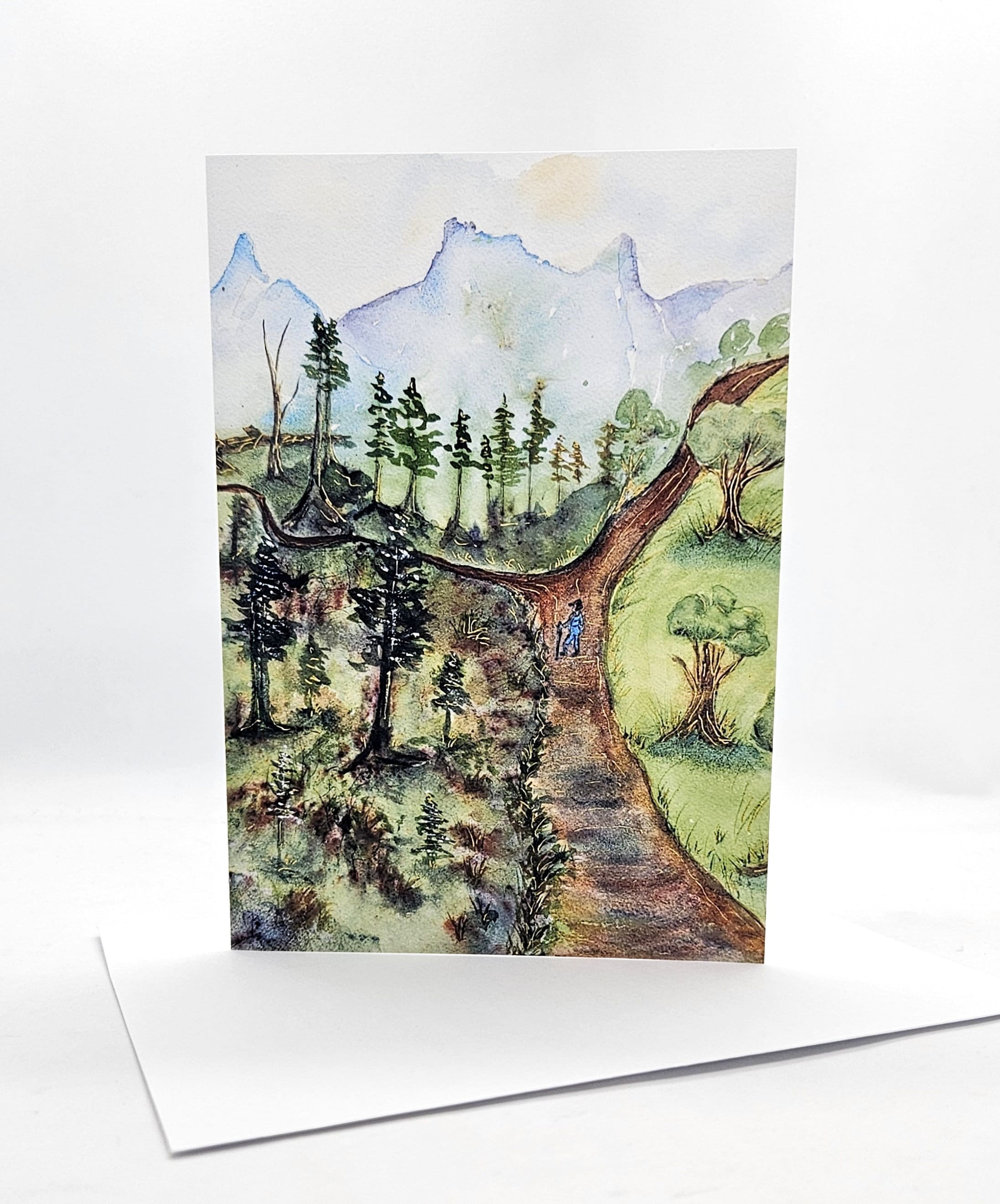 Robert Frost Poem Art Card: the Road Not Taken Watercolour - Etsy