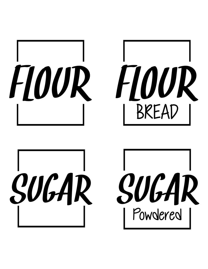Minimalist Pantry Label SVG Kitchen Labels Canister Labels Svg Kitchen