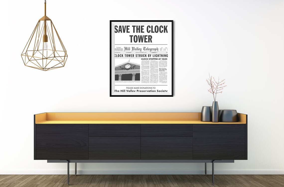 Back to the Future Save the Clock Tower Flyer Movie Etsy