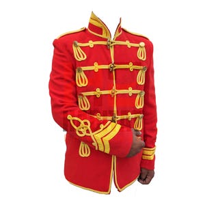 Steampunk Military Hussar Jacket Napoleonic Officer Uniform Handmade Epaulette Gothic Victorian Cosplay Costume