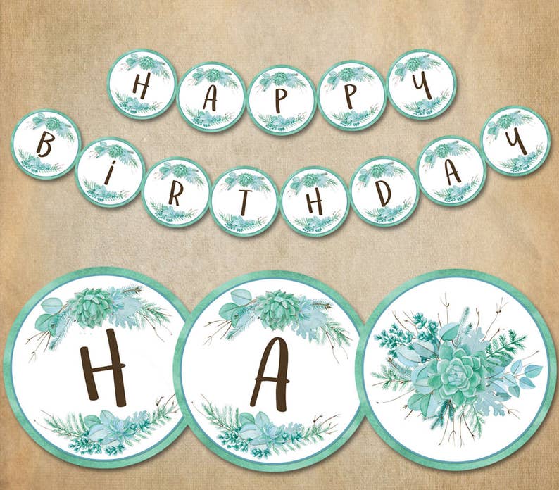 Watercolor Flower Birthday Banner Pretty Floral Flowers Happy Birthday