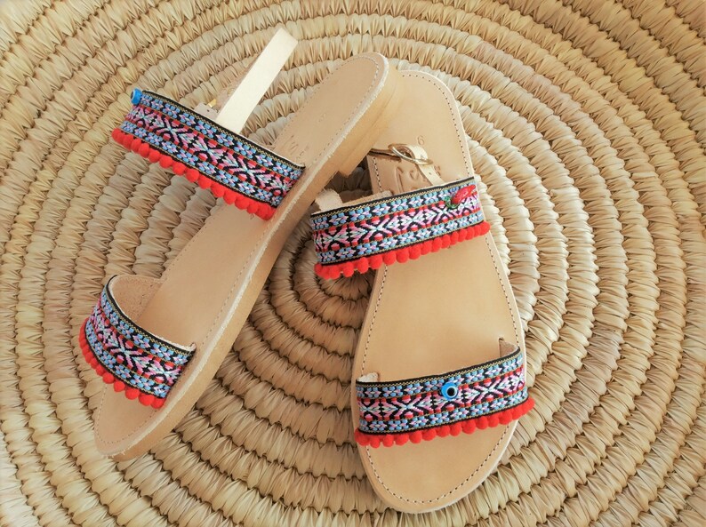 ethnic sandals heels