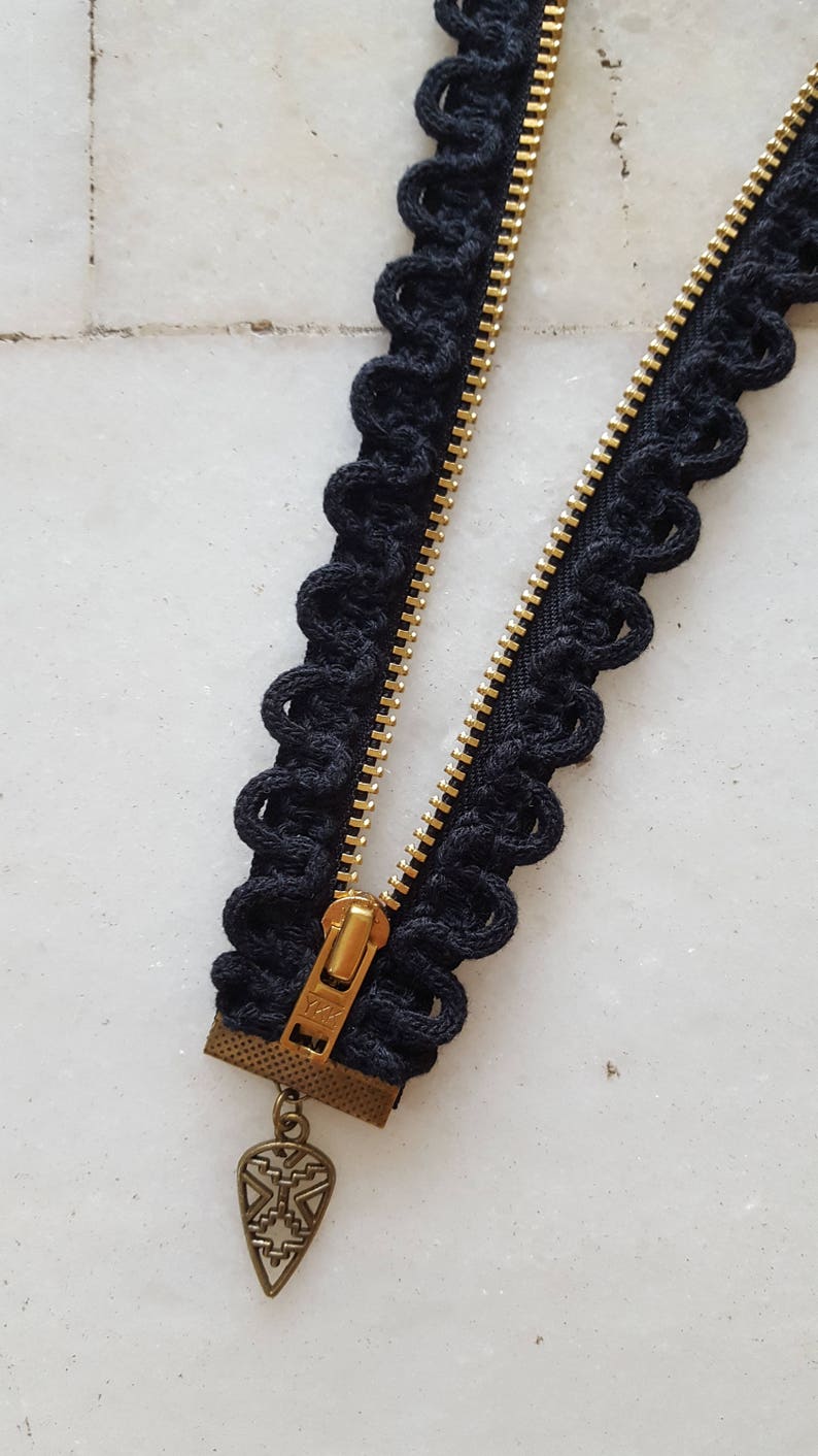 Zipper Jewelry, Zipper Necklace, Unique Gift, Party Rock Necklace Etsy