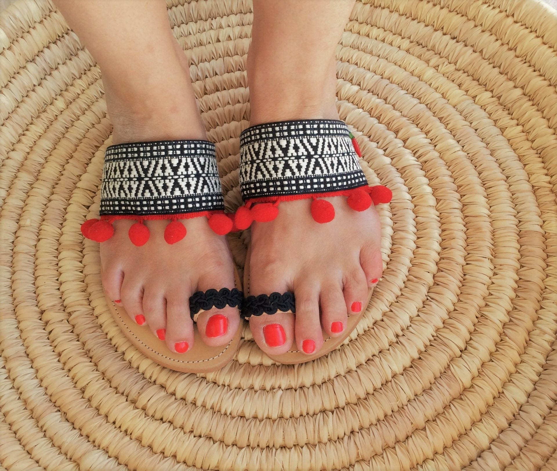 Black deals bohemian sandals