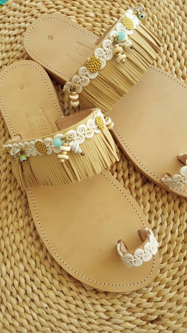 Boho Fringe Sandals Ethnic Sandals Bohemian Sandals Gift - Etsy