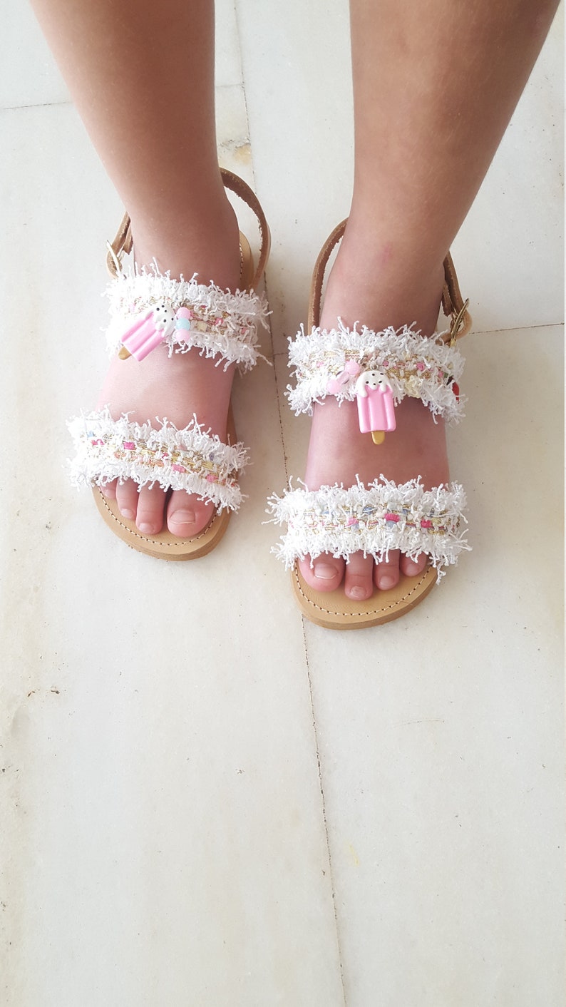 Girls White Sandals Greek Leather Sandals Wedding Sandals - Etsy