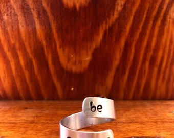 Customizable Hand Stamped Adjustable Ring
