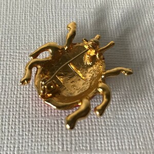 Vintage lady bug brooch, signed lady bug brooch, rhinestone lady bug pin, lady bug jewelry, ladybug pin, vintage ladybug brooch, beetle pin image 8
