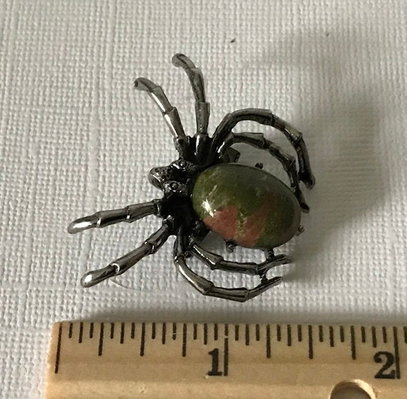 Unakite Jasper spider brooch green spider brooch,… - image 4