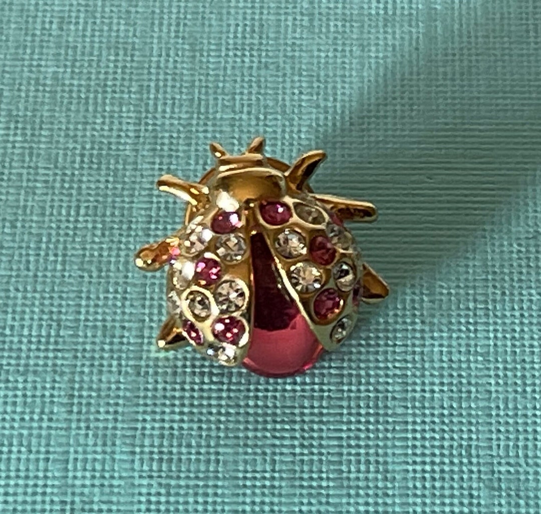 Set Di 6 Spille A Forma Di Coccinella Con Strass – Gioielli Smaltati In Rosso E Oro – Accessori Moda Per Donna, Uomo E Bambina