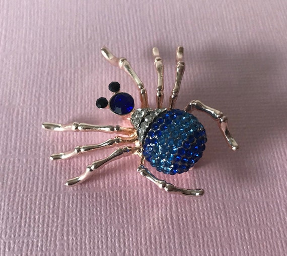 Rhinestone spider pin, spider pin, spider brooch,