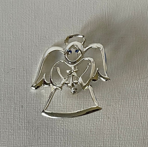 Large vintage angel with halo pin, angel pin, ang… - image 6