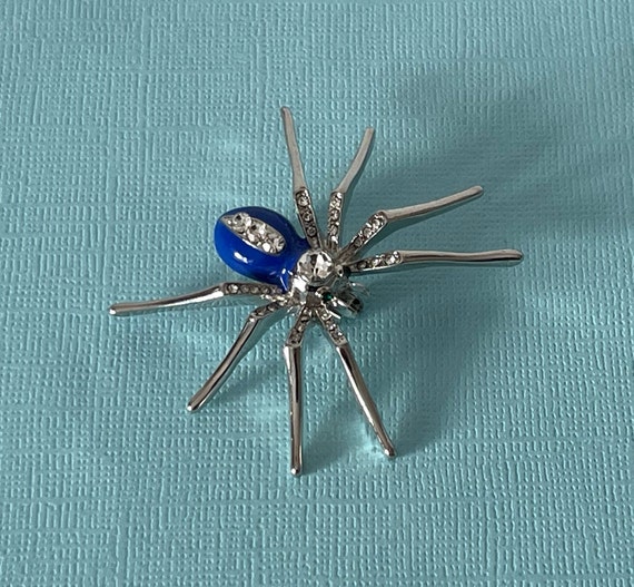 Rhinestone spider brooch, wedding spider pin, tar… - image 4