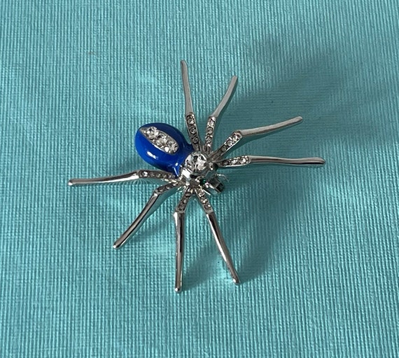 Rhinestone spider brooch, wedding spider pin, tar… - image 1