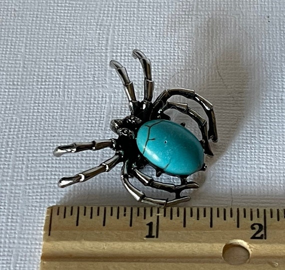 Blue spider pin, turquoise spider pin, spider jew… - image 5