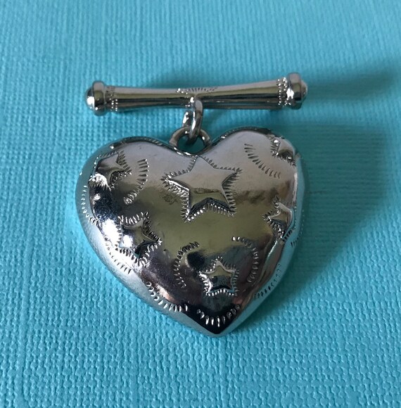 silver heart pin