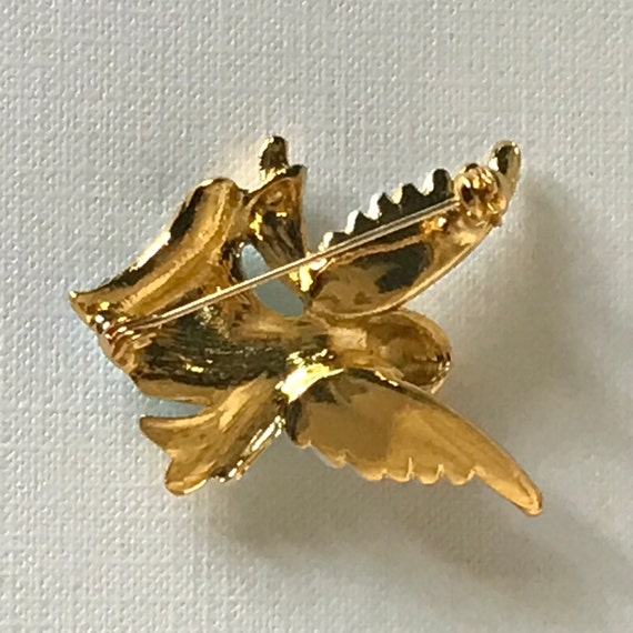 Vintage rhinestone angel brooch, blue angel pin, … - image 8