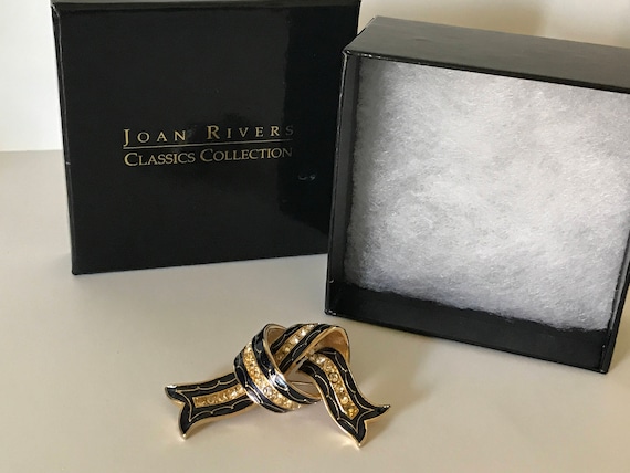 Signed Joan Rivers bow brooch Vintage Joan Rivers