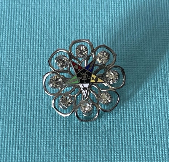 Vintage Order of the Eastern Star Brooch Eastern Star Flower Brooch OES Rhinestone Brooch Eastern Star Jewelry Masonic Jewelry OES Pin Etsy Canada
