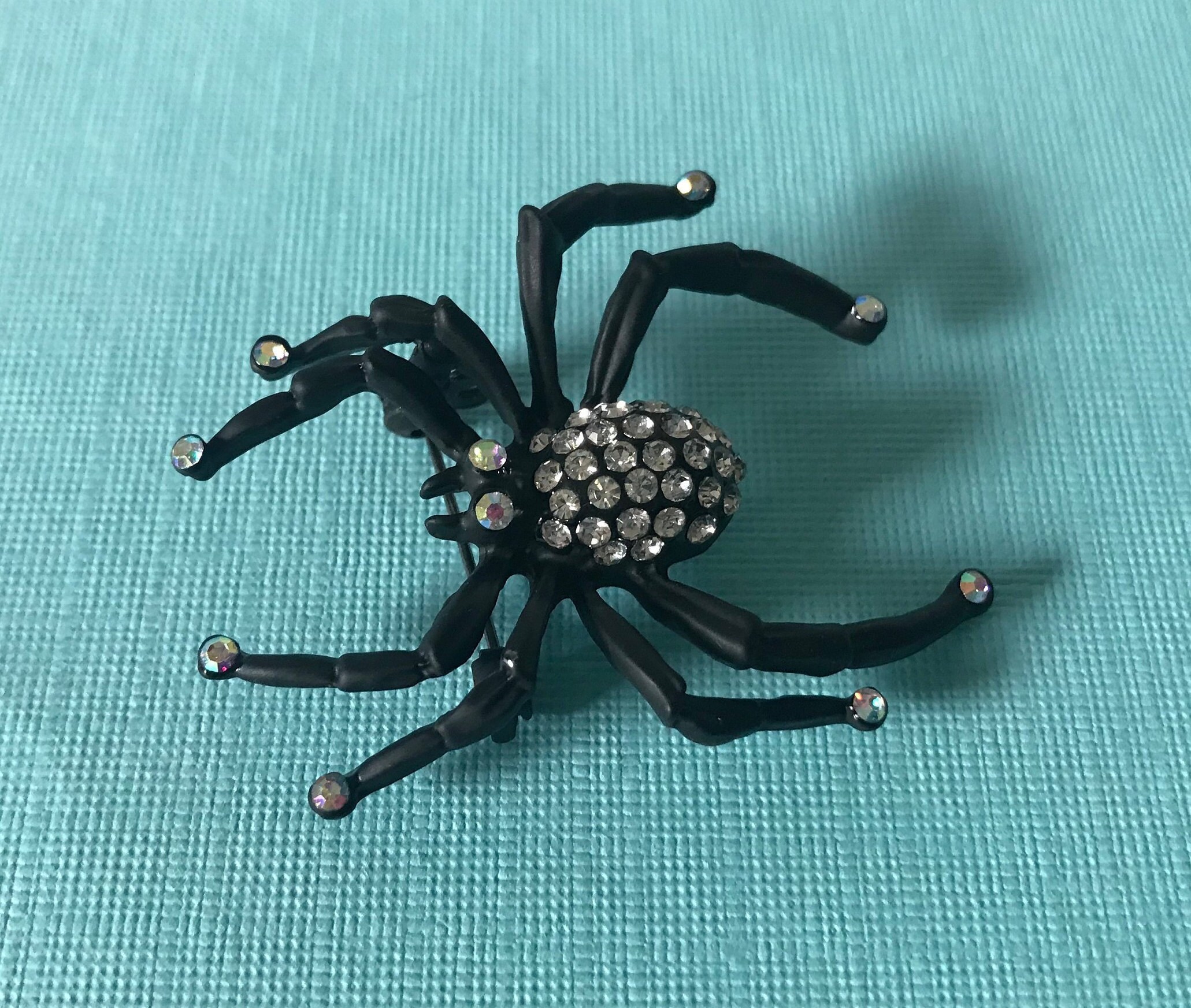 Vintage spider brooch spider pin rhinestone spider pin Etsy