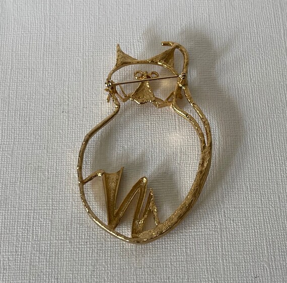 Large cat brooch, huge cat brooch, cat pin, vinta… - image 6