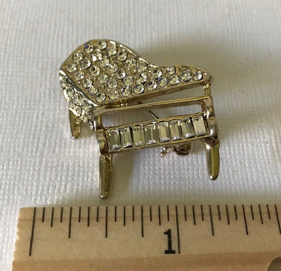 Vintage rhinestone piano pin, vintage piano brooc… - image 5