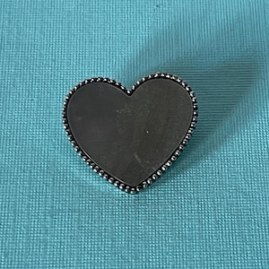 Vintage heart pin, silver heart pin, gray heart brooch, heart jewelry, wedding heart pin, Valentine&#39;s heart pin, heart brooch vintage, heart