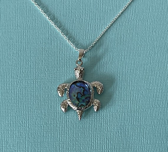 Heart-Shaped Lab-Created Emerald & White Lab-Created Sapphire Turtle  Necklace Sterling Silver 18