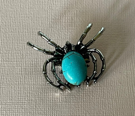 Blue spider pin, turquoise spider pin, spider jew… - image 6