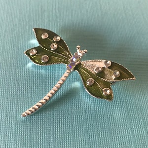 Rhinestone dragonfly pin, insect jewelry, greeen dragon fly pin, dragonflies, insect pin, dragonfly brooch, dragonfly pin, dragonflies