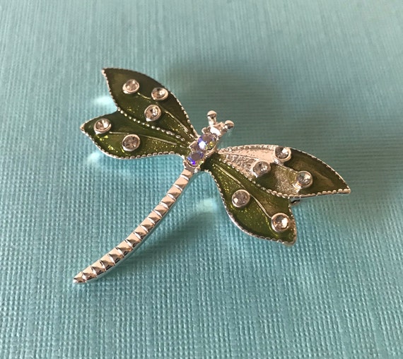 Spilla Libellula Con Strass Rossi E Zirconi, Elegante Spilla Da Sposa Per Donna