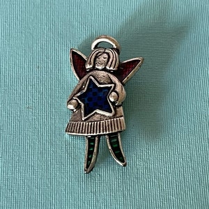 Vintage angel brooch, angel with star pin, angel jewelry, Christian jewelry, religious jewelry, religious gifts, pewter angel brooch, angel